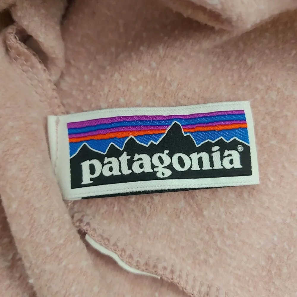 Patagonia Girls Small 6-7 Pink Graphic Crew Sweatshirt Organic Cotton Outdoor
